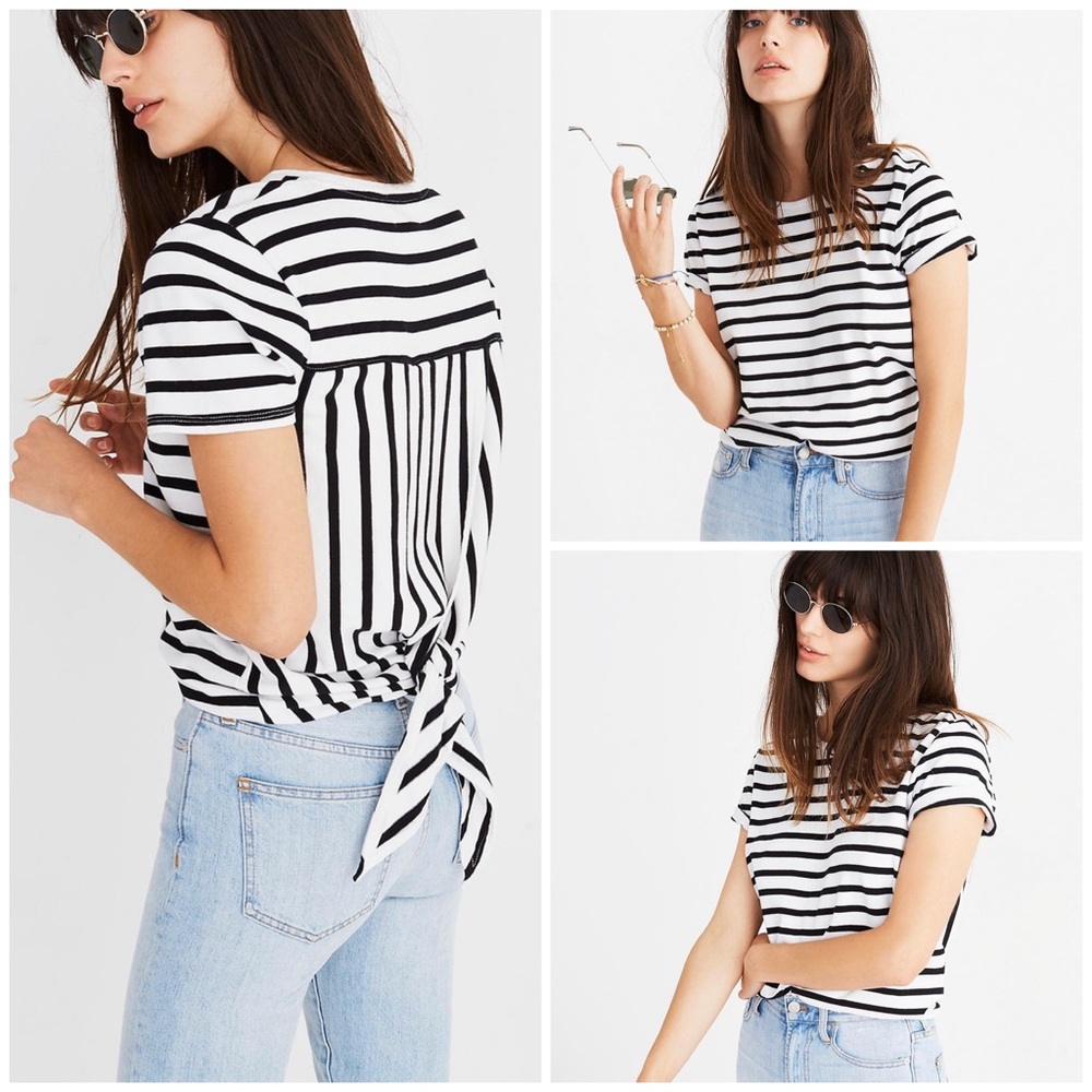 Madewell Striped Tie-Back Tee